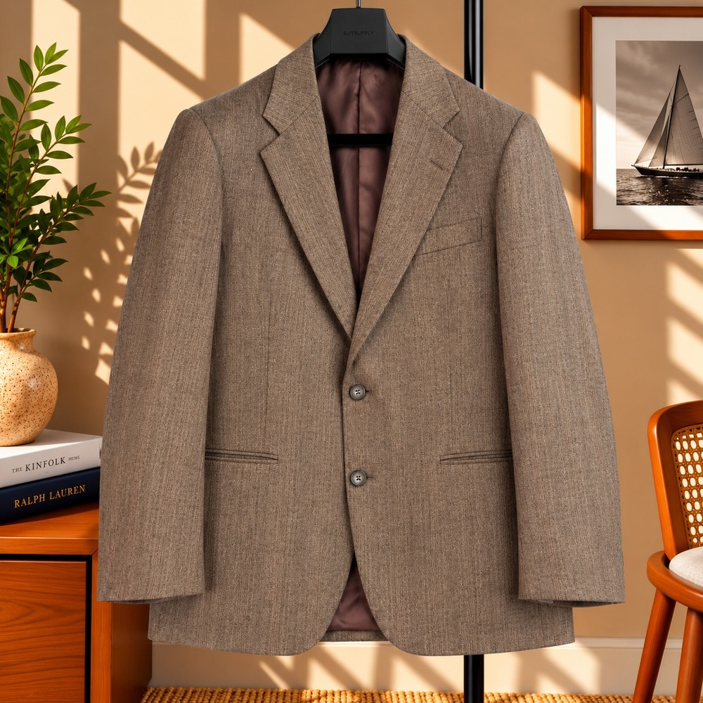 Vintage Yves Saint Laurent Blazer Mens 40R Brown Wool YSL Robinsons France Made